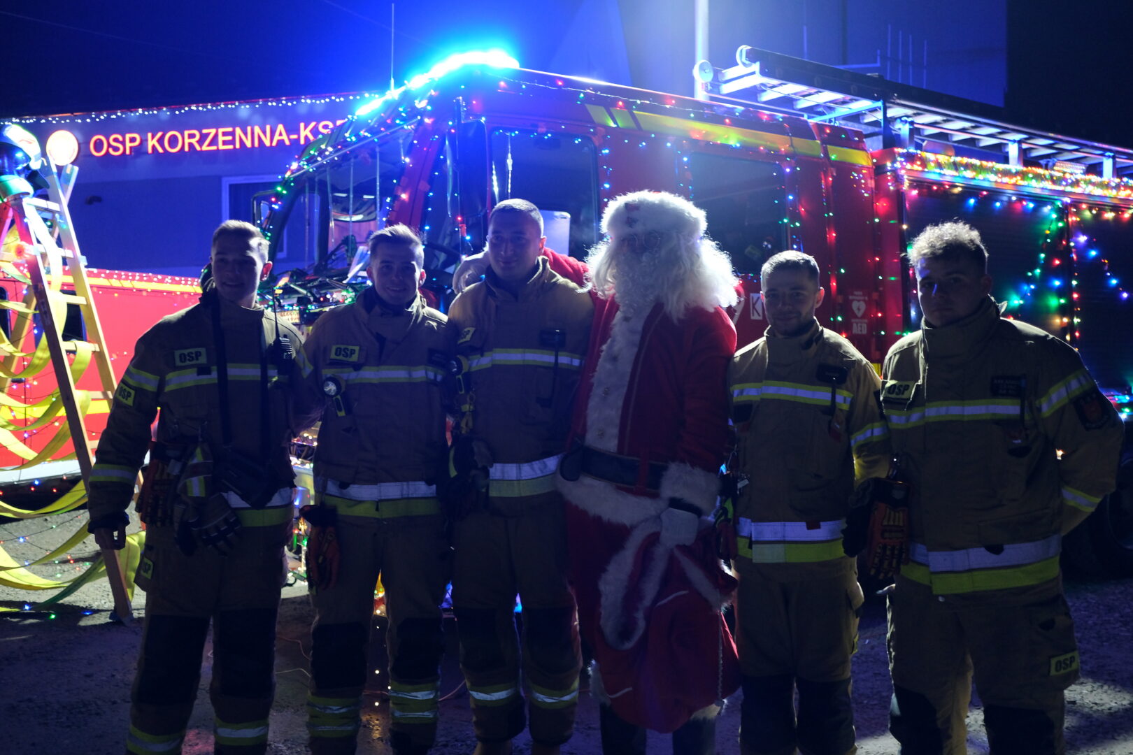 OSP Korzenna, strażackie choinki, Mikołaj
