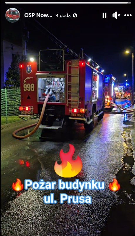 pożar stodoły Nowy Sącz