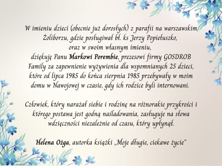 PODZIĘKOWANIE