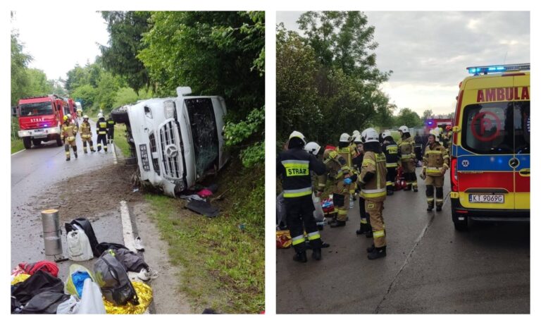 Wypadek na drodze wojewódzkiej. Młodzież wracała z pielgrzymki