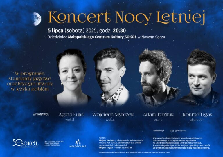 Koncert Nocy Letniej na dziedzińcu Sokoła… Mamy dla Was trzy podwójne zaproszenia!