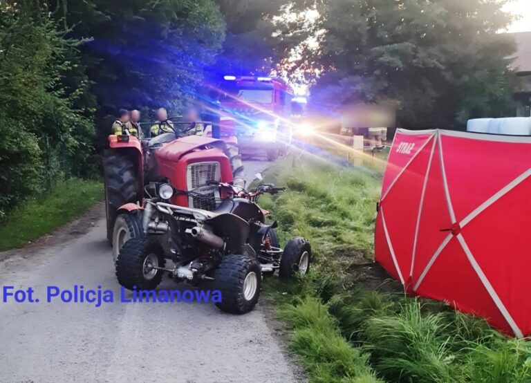 Nie żyje 31-latek. Zderzył się na quadzie z ciągnikiem