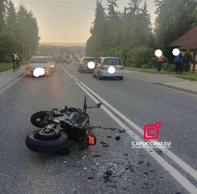 DK75 zablokowana. Wypadek młodego motocyklisty