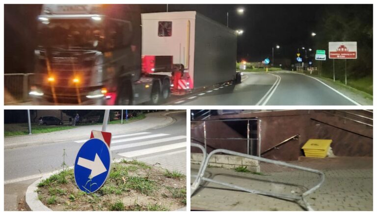 Jechał drogą taranując znaki i barierki. Mężczyzna ukarany mandatem karnym