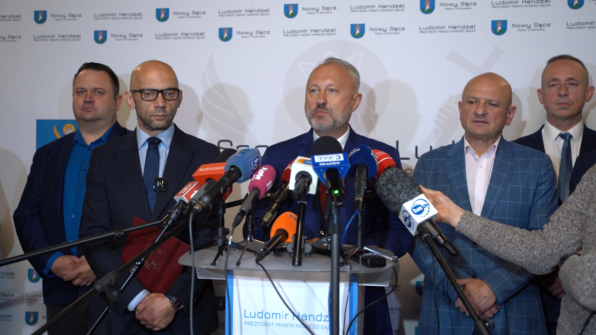 Konferencja prasowa Ludomira Handzla Prezydenta MIasta Nowego Sącza