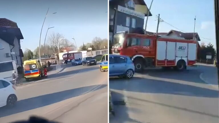 Wypadek w okolicach mostu heleńskiego. Jedna osoba trafiła do szpitala