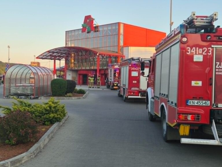 Pożar instalacji w sklepie Auchan. Klienci i pracownicy ewakuowani