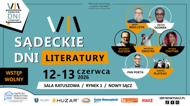 VII Sądeckie Dni Literatury już w ten weekend. Spotkania ze znanymi autorami, wydarzenia dla dzieci i koncert
