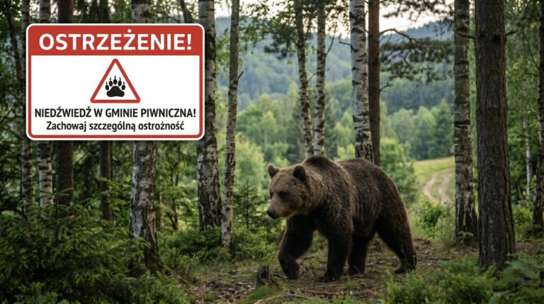 Pilne! Niedźwiedź grasuje blisko domów w Piwnicznej [OSTRZEŻENIE]