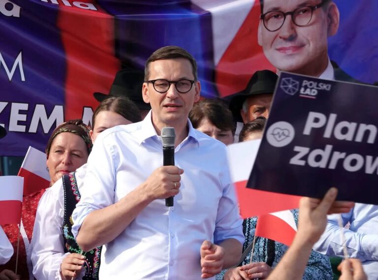 Były premier Mateusz Morawiecki z wizytą w Laskowej