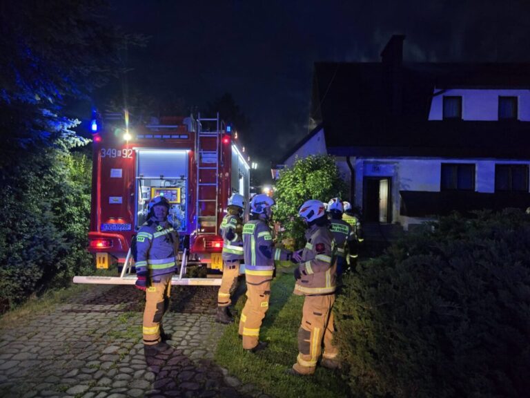 Pożar budynku mieszkalnego w Barcicach Dolnych. Ogień zajął poddasze